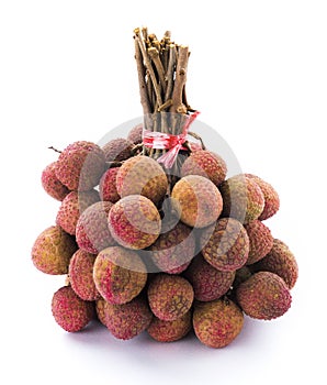 Lychee fruits isolated on white background
