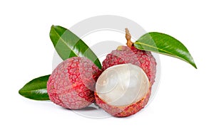 Lychee or Litchi isolated on the white background