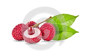 Lychee litschi isolated on white background