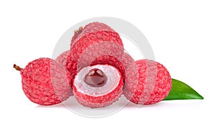 Lychee litschi isolated on white background