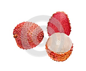 Lychee and peeled lychee