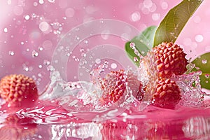 Lychee Splash: Fresh Fruit in Water