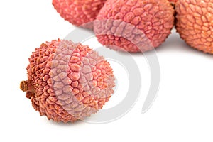 Lychee on a white background