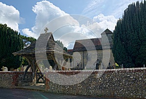 Lychgate. St John The Baptist Church, Clayton, Sussex, UK