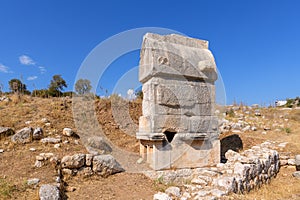 Lycian sarcofagus tomb in ancient city Patara