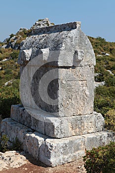 Lycian tomb in Kalekoy, Kekova. photo