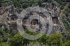 Lycian tombs near Dalyan, Turkey photo