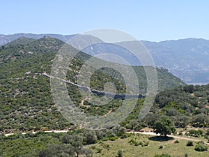 On the Lycian Way long-distance trail, Turkey: the siphonic aqueduct at Delikkemer