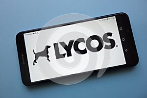 Lycos logo displayed on smartphone