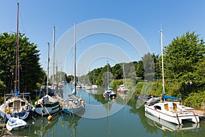 Lydney harbour Gloucestershire uk with boats in summer