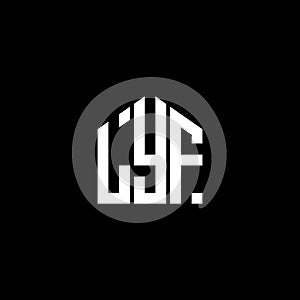 LYF letter logo design on BLACK background. LYF creative initials letter logo concept. LYF letter design.LYF letter logo design on
