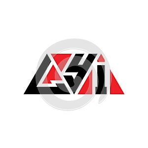 LYI triangle letter logo design with triangle shape. LYI triangle logo design monogram. LYI triangle vector logo template with red