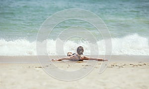 Lying on the beach