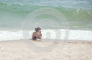 Lying on the beach