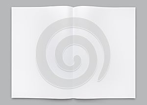 Lying blank two fold paper book