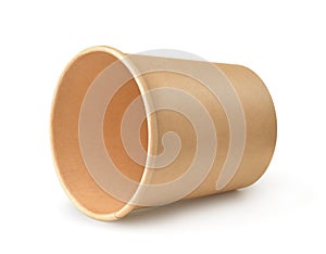 Empty brown disposable paper cup