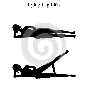 Lying leg lifts exercise silhouette