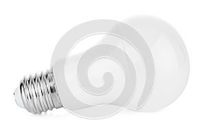 Lying modern large LED light bulb isolated on white background