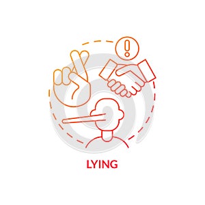 Lying red gradient concept icon