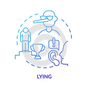 Lying red gradient concept icon