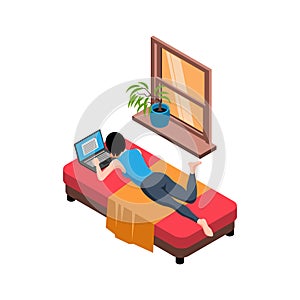 Lying Working Home Composition