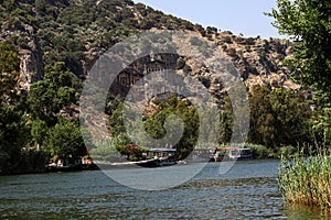 Lykian rock tombs. Dalyan,Turkey.