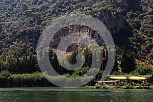 Lykian rock tombs. Dalyan,Turkey.