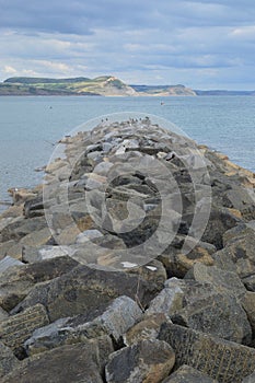 Lyme Bay and Golden Cap in Summertime Dorset UK