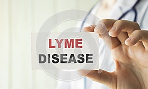 Lyme disease words written on card Doctors