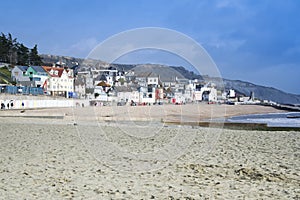 Lyme regis sandy beach dorset uk