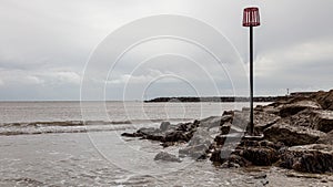 Lyme Regis, UK - 8th March 2019: A view of Lyme Regis cobb