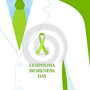 Lymphoma disease awareness day ribbon cartoon illustration