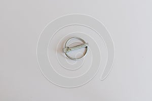 lynch pin on an isolated white background with copy space and selective focus
