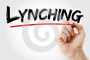 Lynching text with marker