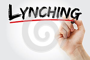 Lynching text with marker