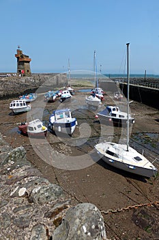 Lynmouth harbour at low tide