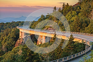 Lynn Cove Viaduct, scenic sunrise, north carolina photo