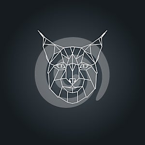 Lynx head. Geometric vector illustration.