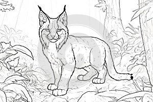 Lynx kids coloring page