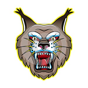 Lynx Mascot Logo. Head Of Lynx Isolated Illustration