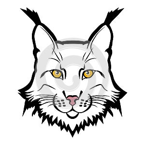 Lynx mascot logo. Head of lynx isolated vector illustration