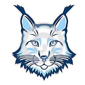 Lynx mascot logo. Head of lynx isolated vector illustration