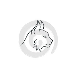 Lynx minimalistic linear logo isolated