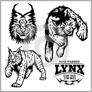 Lynx wildcat logo mascot illustration