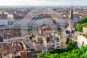 Lyon aerial panoramic view