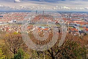 Lyon. Aerial view of the city.