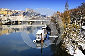 Lyon Croix Rousse and RhÃ´ne river