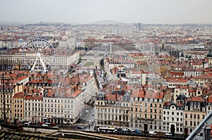 Lyon, France. Aerial and panoramic view. photo