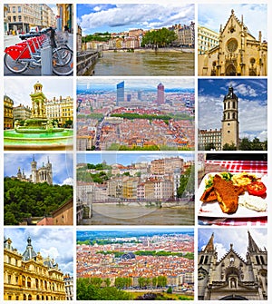 Lyon, France - aerial view of the city panorama