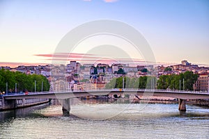 Lyon, France along the Saone river